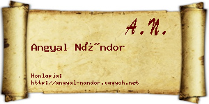 Angyal Nándor névjegykártya